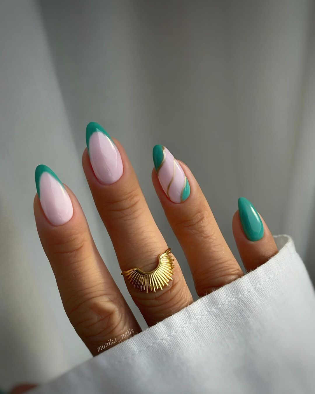 Minty Fresh French Tips Nail Design