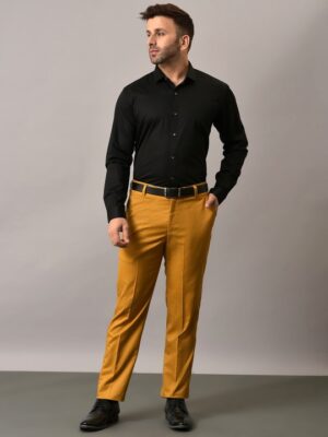 Mustard Yellow Pants with Black Shirt