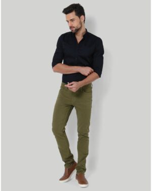 Olive Green Pants with Black Shirt