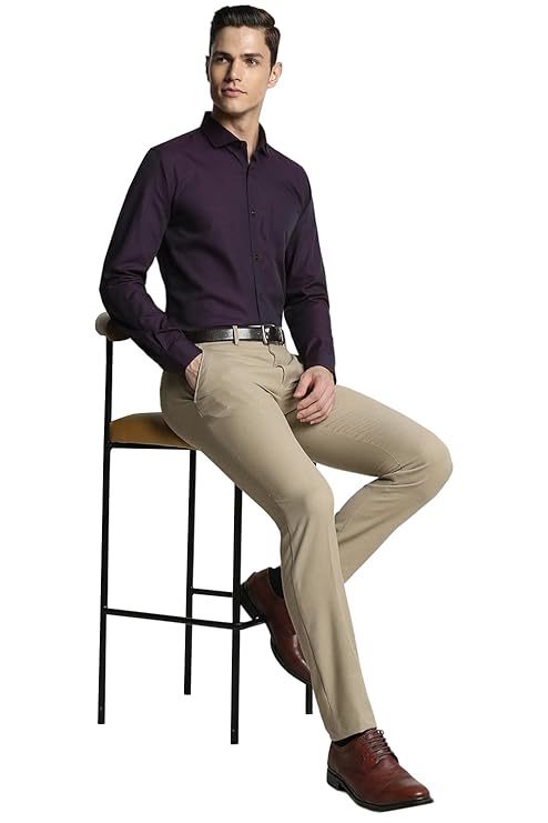 Purple Shirt With Khaki Pants