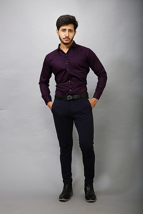 Purple Shirt With Navy Blue Pants 