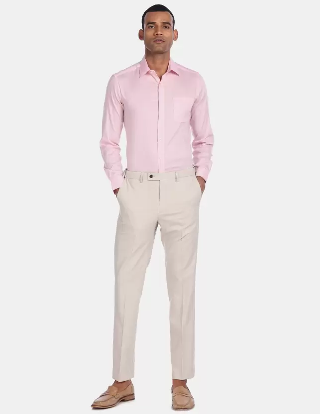 Cream Pant with Pastel Pink Shirt