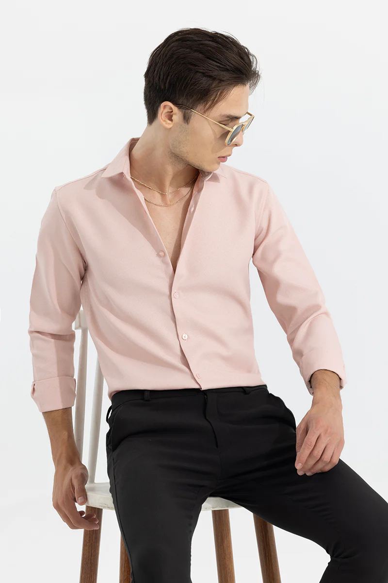 Pink Shirt with Black Pants