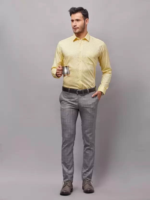 Yellow Shirt with Gray Pant