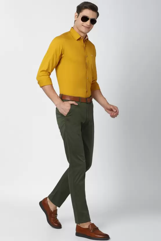 Yellow Shirt with Olive Green Pant