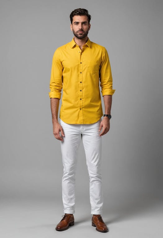 Yellow Shirt with White Pant