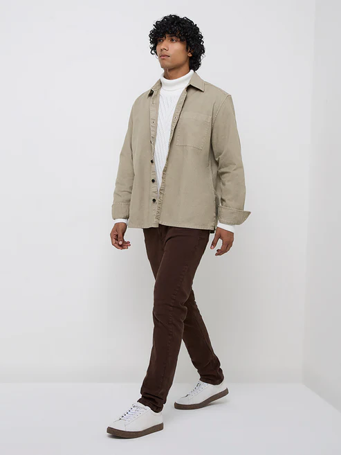 Brown Pant with Beige Shirt