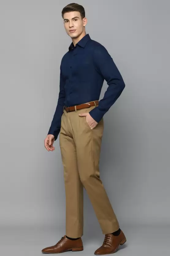 Brown Pant with Navy Blue Shirt