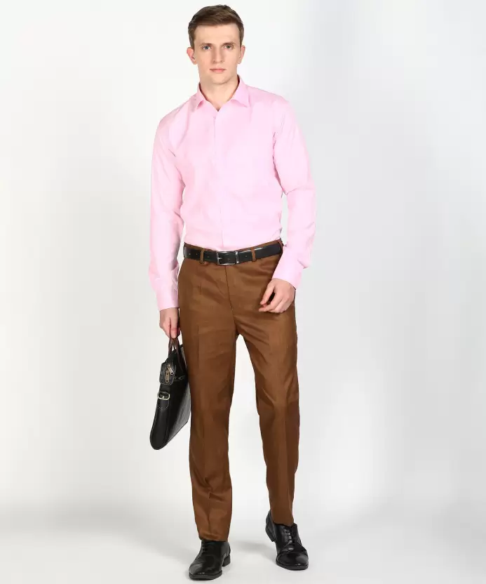 Brown Pant with Pink Shirt