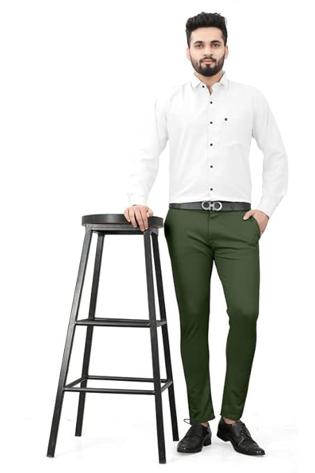 Olive Green Pant with White Shirt